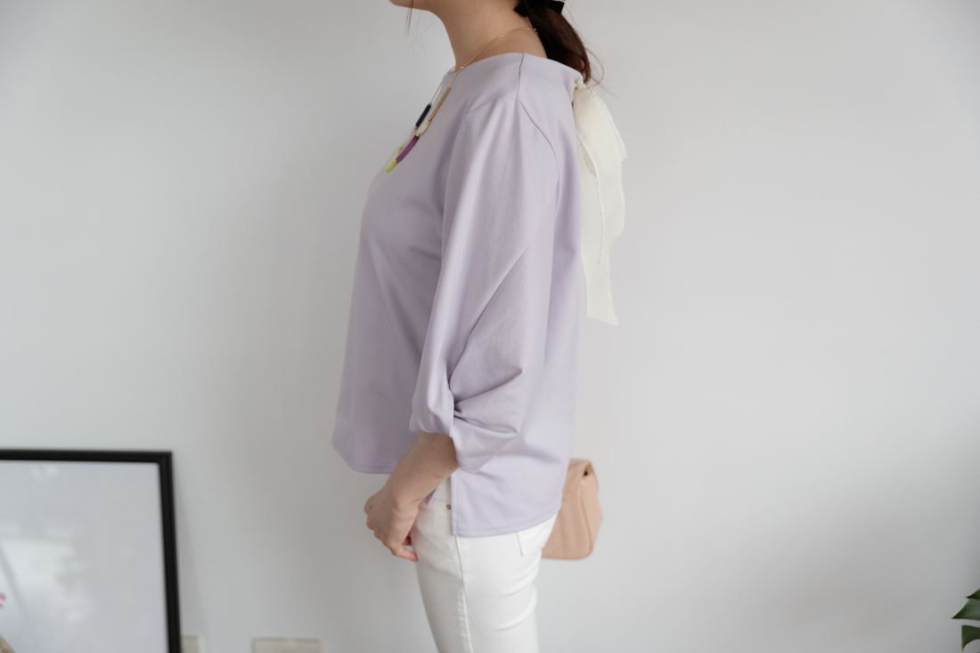 正韩制 气质花苞袖绑结雪纺衫/3色