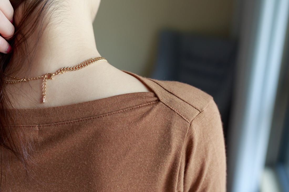 正韩制 百搭平领长袖上衣/4色